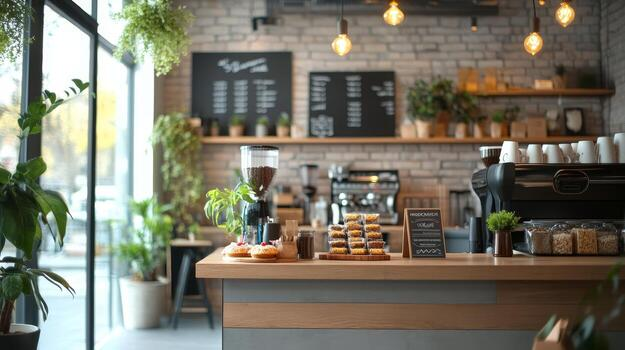 Inside of a small café